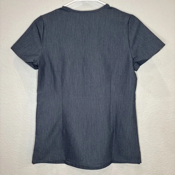 NWT Figs Catarina One-Pocket Top - Heather Denim,  Scrub - Size XXS - Picture 6 of 7